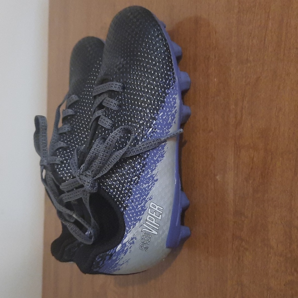 Kids Soccer Shoes - Black and Purple